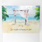 トロピカルビーチアーバーロマン結婚チーズ 三つ折りカード (内部最初)