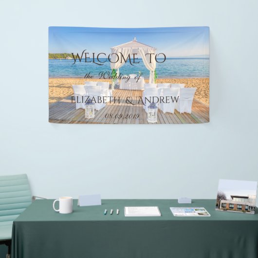 トロピカルビーチア結婚バーのバナー 横断幕 (トレードショー)