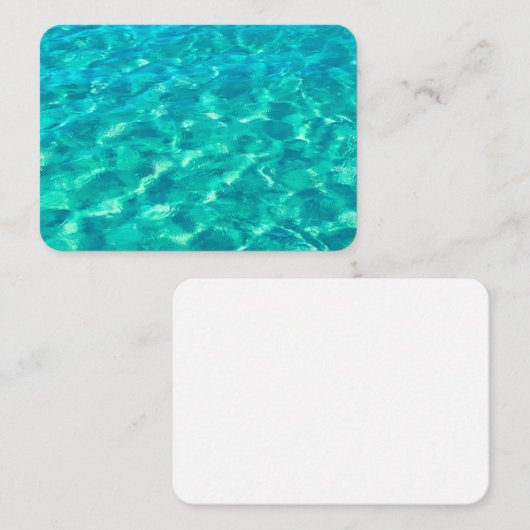 トロピカルビーチインティール（緑がかった色）アクアターコイズブルーウォーター 名刺 (正面/裏面)