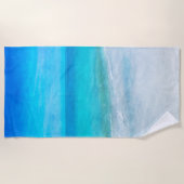 トロピカルビーチインティール（緑がかった色）アクアターコイズブルーフロリダ ビーチタオル (正面)