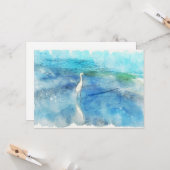 トロピカルビーチインティール(緑がかった色)アクアターコイズブルー カード (正面/裏面インサイチュ)