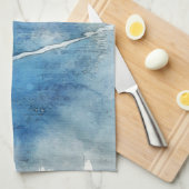 トロピカルビーチインティール（緑がかった色）アクアターコイズブルー キッチンタオル (四つ折り)