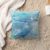 トロピカルビーチインティール(緑がかった色)アクアターコイズブルー クッション (ブランケット)