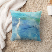 トロピカルビーチインティール（緑がかった色）アクアターコイズブルー クッション (ブランケット)