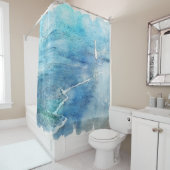 トロピカルビーチインティール（緑がかった色）アクアターコイズブルー シャワーカーテン (インサイチュ)