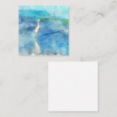 トロピカルビーチインティール（緑がかった色）アクアターコイズブルー スクエア名刺 (正面/裏面)