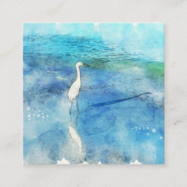 トロピカルビーチインティール（緑がかった色）アクアターコイズブルー スクエア名刺