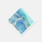 トロピカルビーチインティール（緑がかった色）アクアターコイズブルー スタンダードカクテルナプキン (角)