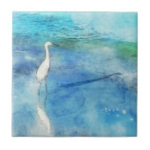 トロピカルビーチインティール(緑がかった色)アクアターコイズブルー タイル (正面)