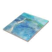 トロピカルビーチインティール(緑がかった色)アクアターコイズブルー タイル (側面)