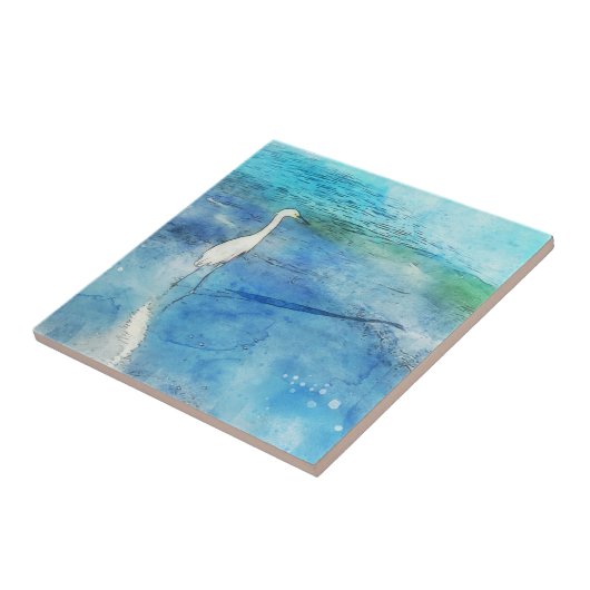 トロピカルビーチインティール(緑がかった色)アクアターコイズブルー タイル (側面)