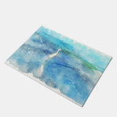 トロピカルビーチインティール（緑がかった色）アクアターコイズブルー ドアマット (アングル)