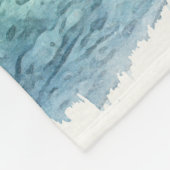 トロピカルビーチインティール（緑がかった色）アクアターコイズブルー フリースブランケット (角)