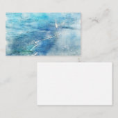 トロピカルビーチインティール(緑がかった色)アクアターコイズブルー 名刺 (正面/裏面)