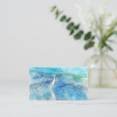 トロピカルビーチインティール（緑がかった色）アクアターコイズブルー 名刺 (スタンド正面)