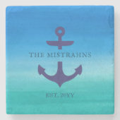 トロピカルビーチイ航海のいかりボート名 ストーンコースター (正面)