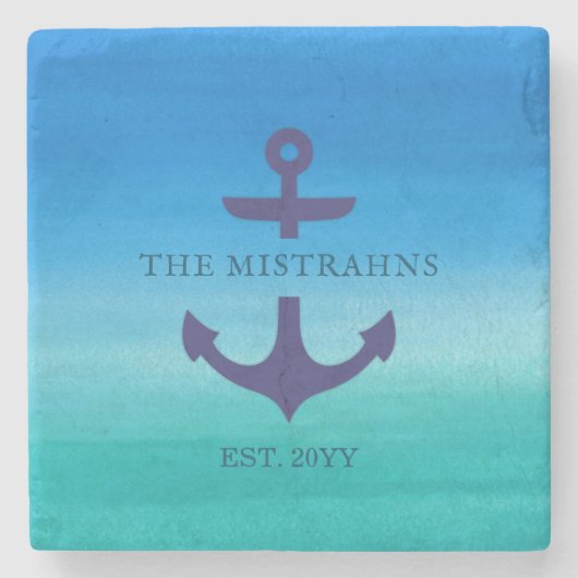 トロピカルビーチイ航海のいかりボート名 ストーンコースター (正面)