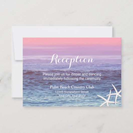 トロピカルビーチウェディングスター・フィッシュ・レセプション 招待状 (正面)