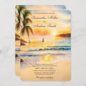 トロピカルビーチウェディングテンプレート 招待状 (正面/裏面)