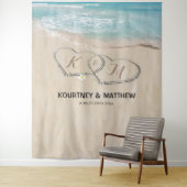 トロピカルビーチウェディングフォトバックドロップ タペストリー (インサイチュ)