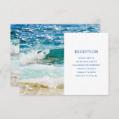 トロピカルビーチウェディングレセプション エンクロージャーカード (正面/裏面)