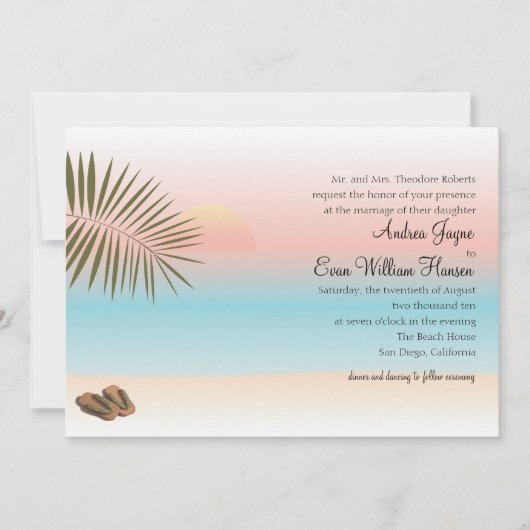 トロピカルビーチウェディング 招待状 (正面)