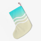 トロピカルビーチウェーブスクリスマスホリデー スモールクリスマスストッキング (裏面 (吊り時))