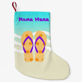 トロピカルビーチウェーブスクリスマスホリデー スモールクリスマスストッキング