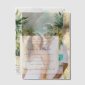 トロピカルビーチウォーターカラーパームツリー誕生日 ベラム紙招待状 (オフセット (カップル))