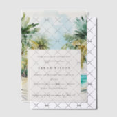 トロピカルビーチウォーターカラーパームツリー誕生日 ベラム紙招待状 (オフセット (招待状))