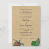 トロピカルビーチウミガメ結婚式招待状 招待状 (正面)