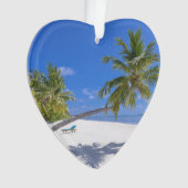 トロピカルビーチエキゾチック休日デイトフォトカスタム オーナメント (正面)