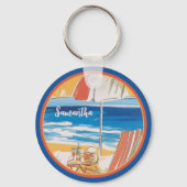 トロピカルビーチエスケープパーソナライズされた – 夏 キーホルダー (正面)