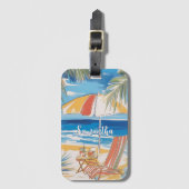 トロピカルビーチエスケープパーソナライズされた – 夏 ラゲッジタグ (正面縦)