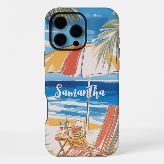 トロピカルビーチエスケープパーソナライズされた – 夏 iPhoneケース (裏面)