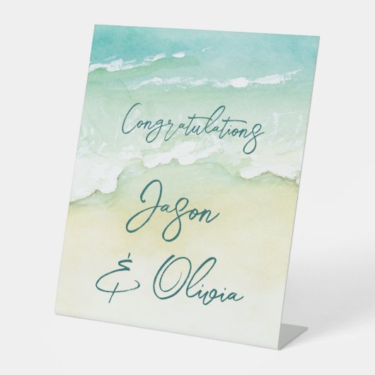 トロピカルビーチエレガントな結婚式 台座サイン (正面)