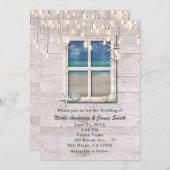 トロピカルビーチエレガント窓沿岸結婚部 招待状 (正面/裏面)