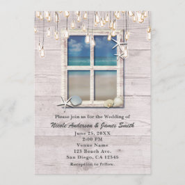 トロピカルビーチエレガント窓沿岸結婚部 招待状
