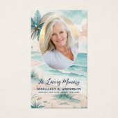 トロピカルビーチオバルフォトメモリアル祈りの言葉カード (正面)