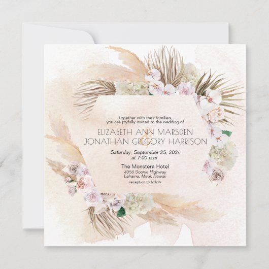 トロピカルビーチオーランズシーオーツアースアーストーン 招待状 (正面)