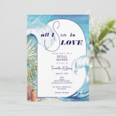 トロピカルビーチオールIシーズラブブライダルシャワー 招待状 (スタンド正面)