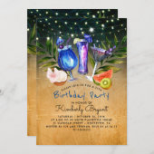 トロピカルビーチカクテルバースデーパーティー 招待状 (正面/裏面)