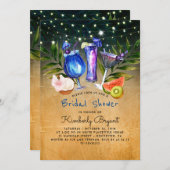 トロピカルビーチカクテルパーティーブライダルシャワー 招待状 (正面/裏面)