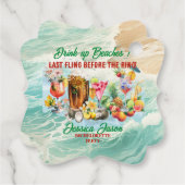 トロピカルビーチカクテルフルーツ独身最後のパーティー フェイバータグ (裏面)