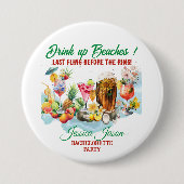 トロピカルビーチカクテルフルーツ花嫁おさげパーティー 缶バッジ (正面)