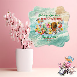 トロピカルビーチカクテルフルーツ花嫁お別れパーティー フェイバータグ