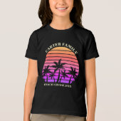 トロピカルビーチカスタムトリップパームツリーキッズ トライブレンドＴシャツ (正面)