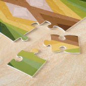 トロピカルビーチカラー万華鏡のように千変万化するパターン抽象芸術アート ジグソーパズル (側面)