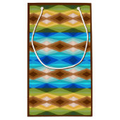 トロピカルビーチカラー万華鏡のように千変万化するパターン抽象芸術アート スモールペーパーバッグ (裏面)