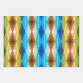 トロピカルビーチカラー万華鏡のように千変万化するパターン抽象芸術アート ラッピングペーパーシート (正面2)